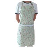 DILLMAN Women Flower Aprons with Pocket Vintage Kitchen Apron with Adjustable Neck Strap Home Gardening (Green) - Retail: $995