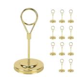 BARsics 12pcs Gold Premium Table Place Card Holders with Weighted Base Stand and Clip - Retail: $27