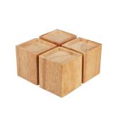 GNIEMCKIN Set of 4 Wood Bed Risers, 4 Inch High, Natural Wood Furniture Lifters, Heavy Duty Sofa risers for Sofa, Bed, Chair, Table - Retail: $35