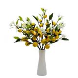 ZHONGYEJD Artificial Lemon Fruit Flowers 5pcs.24 inch Lifelike Handmade Lemon. Lemon for Decoration.Simulated Flower.Artificial Fruit.Suitable for Home.Office.Festival.Flower Decoration - Retail: $33