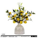 ZHONGYEJD Artificial Lemon Fruit Flowers 5pcs.24 inch Lifelike Handmade Lemon. Lemon for Decoration.Simulated Flower.Artificial Fruit.Suitable for Home.Office.Festival.Flower Decoration - Retail: $33