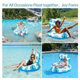 Etegow [2025 New Model] Inflatable Unibody Pool Lounger Float with Cup Holders and Handle, Ideal Pool Toys for Beach,Lakes, Rivers,Water Party Beach Vacation Essentials - Retail: $20