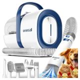 oneisall Dog Grooming Vacuum, Pet Grooming Vacuum with Clipper Nail Grinder, 1.5L Dust Cup Dog deshedding Vacuum Brush with 7 Pet Grooming Tools for Shedding Pet Hair, Home Cleaning(Blue) - Retail: $1