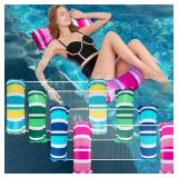 Zcaukya 4 Pack Inflatable Pool Float Hammocks, 4-in-1 Water Floating Mesh Chair for Adults, Swimming Pool Drifter Saddle Lounge for Summer Events Pool Parties, BluePinkGreenYellow - Retail: $19