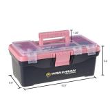55-Piece Fishing Tackle Set - Tackle Box Includes Sinkers, Hooks, Lures, Bobbers, Swivels, Fishing Line, and More - Fishing Gear by Wakeman (Pink) - Retail: $13