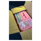 55-Piece Fishing Tackle Set - Tackle Box Includes Sinkers, Hooks, Lures, Bobbers, Swivels, Fishing Line, and More - Fishing Gear by Wakeman (Pink) - Retail: $13