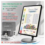 LULULOOK Magnetic Wireless Charging Stand for iPad Pro 11\ M4 (2024) Only, 360° Rotating Base with Anti-Slip Pad, Aluminium Alloy Foldable iPad Pro Stand Tablet Holder for Desk, USB C Cable Included 