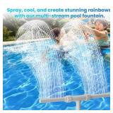 8-Spray Pool Fountain with 4-Layer Dual Streams  Adjustable Waterfall for AboveIn-Ground Pools  Cools Water 1530°F, Rainbow Effect  Fits 1¼?1½? Jets, Pool Accessories - Retail: $10