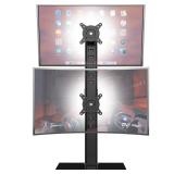 Dual Monitor Stand - Vertical Stack Screen Free-Standing Monitor Riser Fits Two 13 to 34 Inch Screen with Swivel, Tilt, Height Adjustable, Holds One (1) Screen Up to 44Lbs - Retail: $33