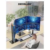 Dual Monitor Stand - Vertical Stack Screen Free-Standing Monitor Riser Fits Two 13 to 34 Inch Screen with Swivel, Tilt, Height Adjustable, Holds One (1) Screen Up to 44Lbs - Retail: $33