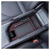 TOPINSTALL Red Center Console Organizer Compatible with 2018-2023 2024 Toyota Camry XLE XSE and 2020-2024 Camry LE SE with Dual USB Ports, Interior Accessories Armrest Tray Insert (Not for 2025) - Ret