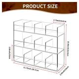 awliye 3 Tier Acrylic Tea Bag Organizer Clear Teabag Storage Rack 12 Compartments Teabags Storage Containers Vertical Tea Bag Organizer Holder for Pantry Kitchen Office Cabinet *sides chipped, still f