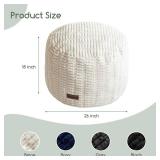 HIGOGOGO Pouf Ottoman Stuffed Round Modern Foam Filled Foot Rest Poufs for Living Room Chair Decorative 26 X 18 Inches Boho Relax Stool for Wedding Christmas Party, Beige - Retail: $410