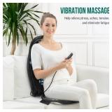 Snailax Back Massager with Heat, Memory Foam Chair Massage Pad, 5 Massage Modes and 2 Heat Settings, Seat Massager for Office Chair,Home Use - Retail: $70
