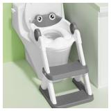 Rabb 1st Frog Potty Training Seat, Upgrade Toddler Toilet Seat for Kids Boys Girls, 2 in 1 Potty Training Toilet for Kids, Splash Guard Anti-Slip Pad Step Stool - Retail: $27
