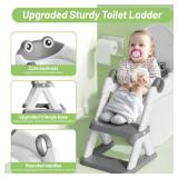 Rabb 1st Frog Potty Training Seat, Upgrade Toddler Toilet Seat for Kids Boys Girls, 2 in 1 Potty Training Toilet for Kids, Splash Guard Anti-Slip Pad Step Stool - Retail: $27