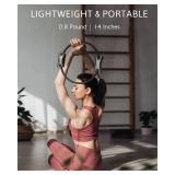 LIONSCOOL Pilates Ring Set (Black) - 14\ Pilates Ring, 9\in Pilates Mini Ball and Three Fabric Resistance Bands Included - Retail: $30in