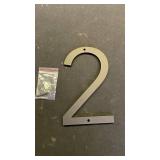 Modern House Number 2 (6 Black) with Mounting Hardware - Retail: $15