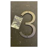 Discovered Designs Modern House Number 3 - Black Metal 6 Inch - Retail: $15