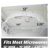 HOVER COVER Magnetic Splatter Cover, 12-Inch Clear BPA-Free Food Lid, Vented Plate Guard with Steam Vents, Anti-Splash Microwave Lid, Dishwasher Safe, Space-Saving Magnetic Storage - Gray - Retail: $2