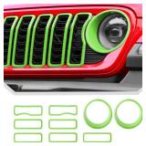 Grill Inserts for 2024+ Jeep Wrangler JL Grille Cover and Headlight Cover Trim Accessories (Green) - Retail: $46