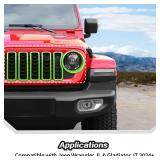 Grill Inserts for 2024+ Jeep Wrangler JL Grille Cover and Headlight Cover Trim Accessories (Green) - Retail: $46