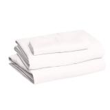 Amazon Basics Lightweight Super Soft Easy Care Wrinkle Free Microfiber 3 Piece Bed Sheet Set with 14-Inch Deep Pockets, Twin, Cream, Solid, Kids, Men and Women Bedding - Retail: $12