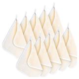 Tatuo 10 Count Exfoliating Wash Cloths for Body and Face Facial Bath Scrub Soft Weave Loofah Towel Exfoliate Bath Towel Remove Dead Skin Wash Cloth for Women Man (White Edge) - Retail: $15