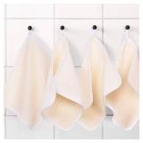 Tatuo 10 Count Exfoliating Wash Cloths for Body and Face Facial Bath Scrub Soft Weave Loofah Towel Exfoliate Bath Towel Remove Dead Skin Wash Cloth for Women Man (White Edge) - Retail: $15