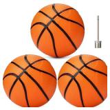 Gejoy 7-Inch Mini Basketballs (Set of 3) with Ball Pump Needles - Inflatable Toy Balls for Kids, Teens, Adults - IndoorOutdoor Sports, Summer Beach, Pool, Party Games - Orange Colors - Retail: $2,926