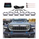 Grill Lights for Jeep Wrangler JL JLU Front Bumper Grille LED Running Marker Lamp Accessories (White, 2024-2025) - Retail: $50