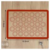 Generic Silicone Baking Mat, 2 Pack, Non-Stick, Food Safe, Macaron, Rectangular, 16.5\ x 11.6\in, Red - Retail: $19in