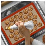 Generic Silicone Baking Mat, 2 Pack, Non-Stick, Food Safe, Macaron, Rectangular, 16.5\ x 11.6\in, Red - Retail: $19in
