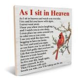 Sympathy Gifts for Loss of Loved One, Memorial Gifts for Loss of Mom Dad Husband Son, Cardinal Remembrance Gifts Wood Sign Plaque Keepsake Desk Decor for Home Bedroom 6.2 X 6.2 Inches - Retail: $6,269