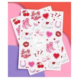 xo, Fetti Lucky in Love Temporary Tattoos - 54 Iridescent Foil Pcs | Western Bachelorette Party, Cherry Favors, Vegas Bridal Accessory, Casino Bach Activity, Cute Stickers - Retail: $8