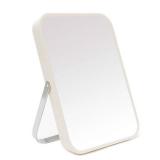 YEAKE Table Desk Vanity Makeup Mirror,8-Inch Portable Folding Mirror with Metal Stand 90°Adjustable Rotation Tavel Make Up Mirror Hanging Bathroom for Shower Shaving(White) - Retail: $10