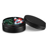 Aufew Small Metal Pill Case, 2 Compartment Travel Pill Organizer for Purse, Pocket Pharmacy, Daily Medicine Container for AM PM Pills, Vitamins, Supplements - Black - Retail: $793