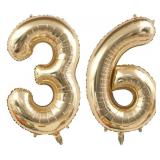 40 Inch Light Gold 36th Birthday Balloon,White Gold Giant 3 and 6 Foil Mylar Helium Large Number Balloon,Champagne Gold 63th Birthday Decorations for Women Men Anniversary Events Party Decor Supplies 