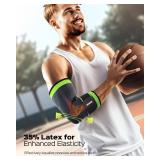 Rakiie Elbow Compression Sleeve 2 Pack, Elbow Brace for Tendonitis and Tennis, Pain Relief Elbow Brace for Men and Women, Sleeve Reduce Joint Pain for Tennis, Golfer, Weightlifting (Green, X-Small) - 