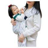 Vlokup Baby Ring Sling Baby Carrier, Soft Baby Sling Carrier for Newborn to Toddler, Lightweight Breathable Adjustable Baby Wrap Sling, White Plaid - Retail: $39