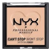 NYX Professional Makeup Can t Stop Won t Stop Mattifying Pressed Powder  Light Medium  0.21 oz. - Retail: $16