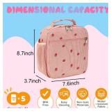 LEDAOU Lunch Box Kids Lunch Bag Insulated Cute Lunchbox Reusable Small Toddler Lunch Bags for School Travel or Picnic (Strawberry pink) - Retail: $10