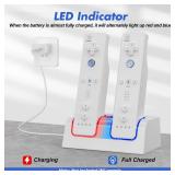 Remote Controller Charger for WiiWii U with 2 Pack 2800mAh Rechargeable Battery Pack, 2 Port Charging Station for Wii Controller, Remotes are not Included - Retail: $14