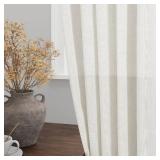 Linen Sheer Curtains 108 Inches Long Back Tab Rod Pocket 2 Panels Cream Semi Sheer Extra Long Curtains Light Filtering Modern Boho Drapes for Living Room Luxury Floor Length Curtain 9Ft 40x108 - Retai