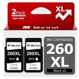 260XL PG-260XL Black Ink Cartridge Compatible Replacement for Canon 260 260XL PG260XL PG-260XL Black for Pixma TS6420a TS6420 TS6400 TR7020a TR7020 TR7000 TS5300 TS5320 Printer Ink Cartridge (2 Black)