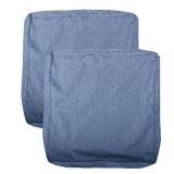 youngseahome Patio Seat Cushion Covers,Washable Slip Covers Replacement,Waterproof Outdoor Furniture Chair Cushion Pillow Seat Cover for Couch,Garden,Sofa,Denim Blue,22\×20\in×4\in(2 Covers Only) - 