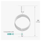 TUSITA 10 ft.USB-C Extension Cable - Compatible with Ring USB-C Solar Panels,Security Cameras - Retail: $10