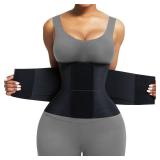 FeelinGirl Women Corset Workout Waist Trainer Corset Cincher Trimmer Belt Body Shaping Workout Body Shaper Black XXL - Retail: $35