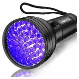 Vansky UV Flashlight Black Light, 51 LED Blacklight Pet Urine Detector for DogCat Urine, Dry Stains, Bed Bug, Resin Curing, Scorpions Finder - Retail: $13