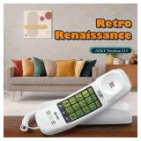 ATandT TRIMLINE 213 Corded Home Phone with Extra Big Buttons and Visual Ringer. No AC Power Required, Improved Easy-Wall-Mount, Lighted Keypad, 10 Speed Dial Keys, Volume Control, Senior Friendly. Whi